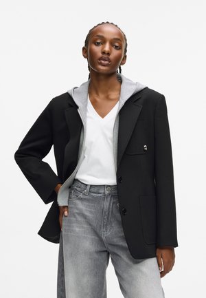 Manteau court - black/grey melange