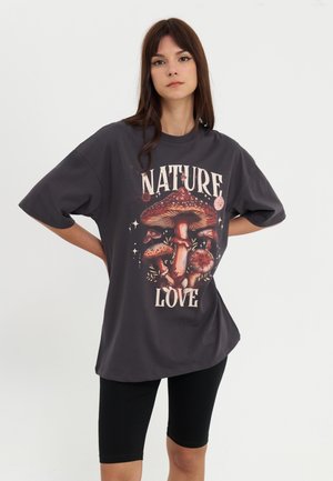 Even&Odd Print T-shirt - anthracite