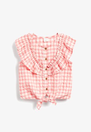 TIE FRONT FRILL - Camicetta - pink gingham