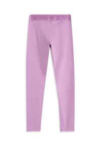 Mallas lila hechas de un material suave y elástico, con una amplia cintura de la marca Freddy y un diseño elegante y ajustado.