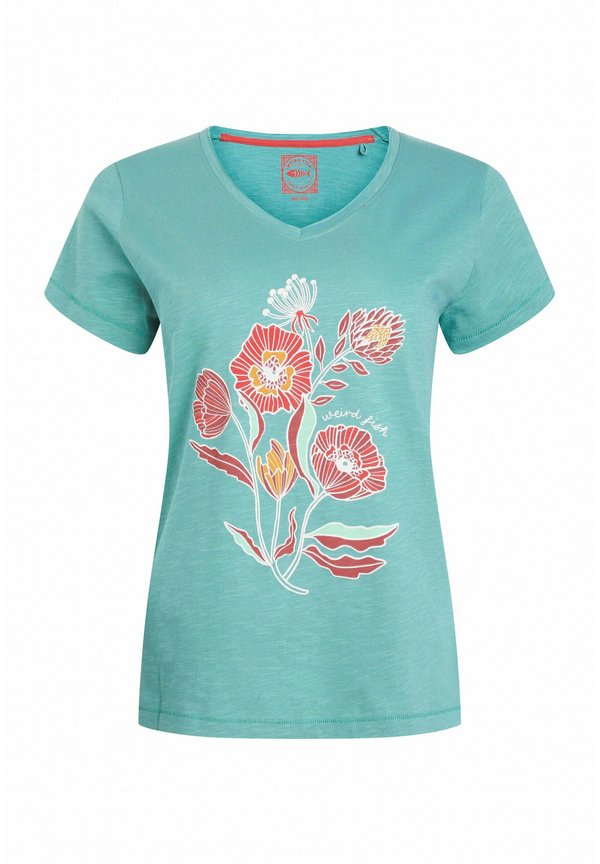 BOTANIC V-NECK FRONT - Print T-shirt - viridis3