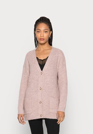 LONG CARDIGAN WITH POCKET - Cardigan - pink