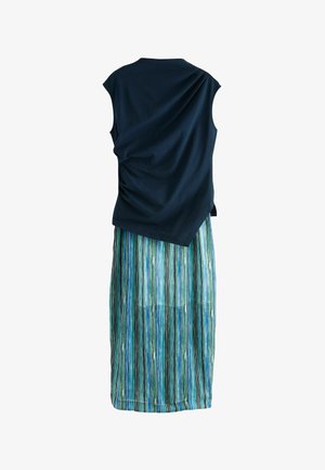 Next, TALL FIT - 2 IN 1 SHEER SKIRT MIDI DRESS . - Robe longue - blue stripe
