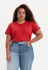 Levi's® Plus PERFECT TEE RAITA - Paprasti marškinėliai - script red