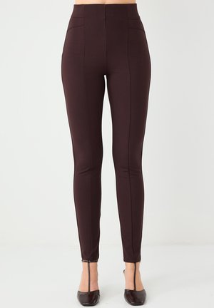 HIGH WAIST  - Legging (type pantalon) - bitter brown