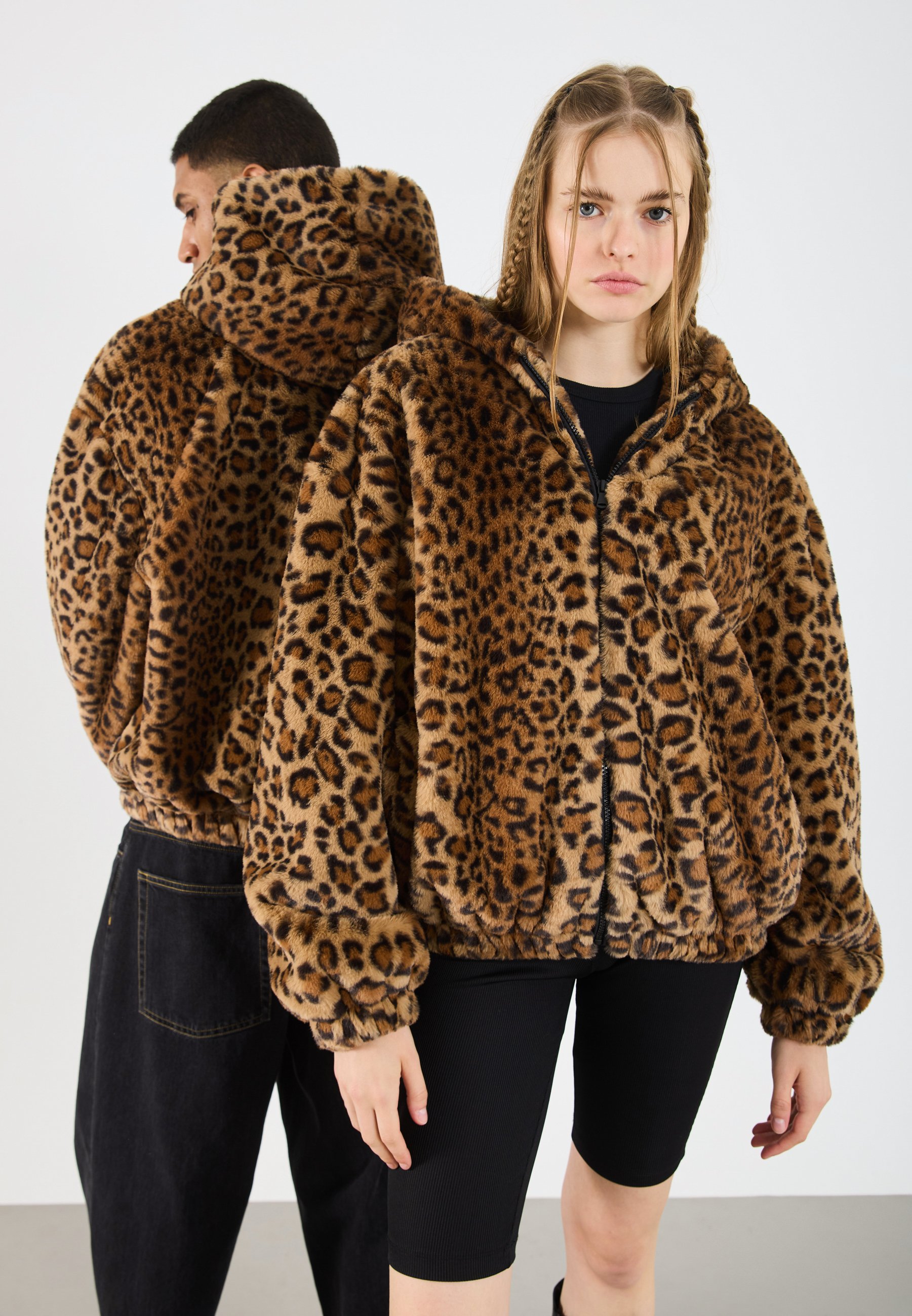 YOURTURN UNISEX OVERSIZED FIT FAUX FUR HOODED JACKET - Winter 