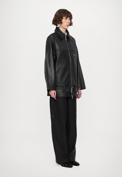 REMAIN OVERSIZE JACKET - Leather jacket - black