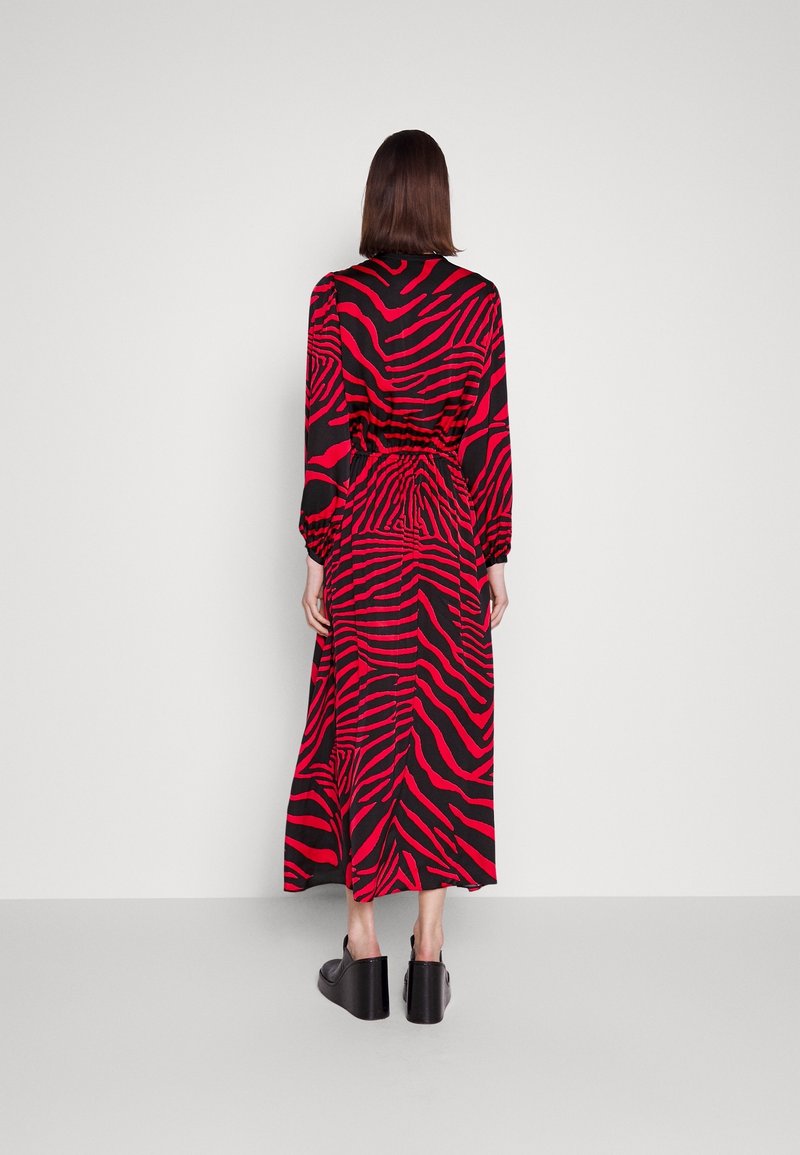 strapless open back dress TONINA red zebra