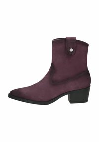 Cowboy/biker ankle boot - purple suede