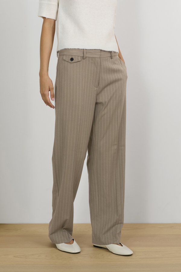 KBMILANO STRIPE  - Stoffhose - walnut