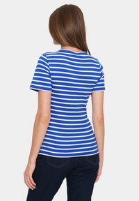 Saint Tropez ASTER SS STRIPE - Marškinėliai su spaudiniu - surf blue