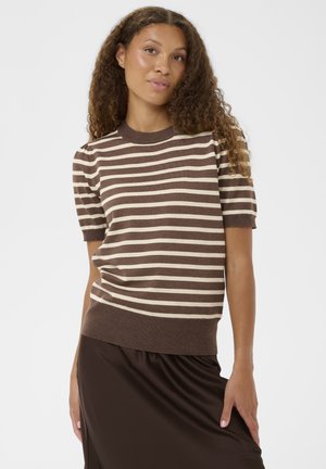 SS STRIPED - Potiskana majica - fondue fudge rice stripe