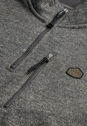 Superdry & Co, HALF ZIP  - Jersey de punto - storm charcoal grey slub