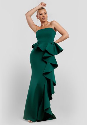 BOOBTUBE PEPLUM WATERFALL FRILL - Juhlamekko - emerald