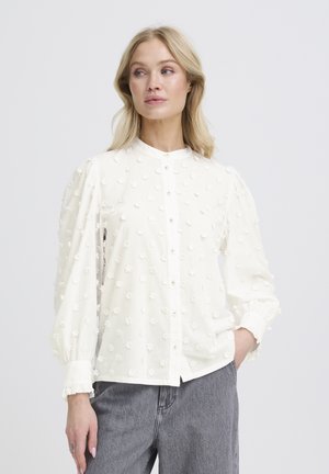 b.young, BYISABEAU FLOWER SHIRT - Button-down blouse - marshmallow