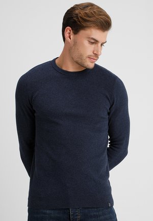 Stickad tröja - mottled dark blue