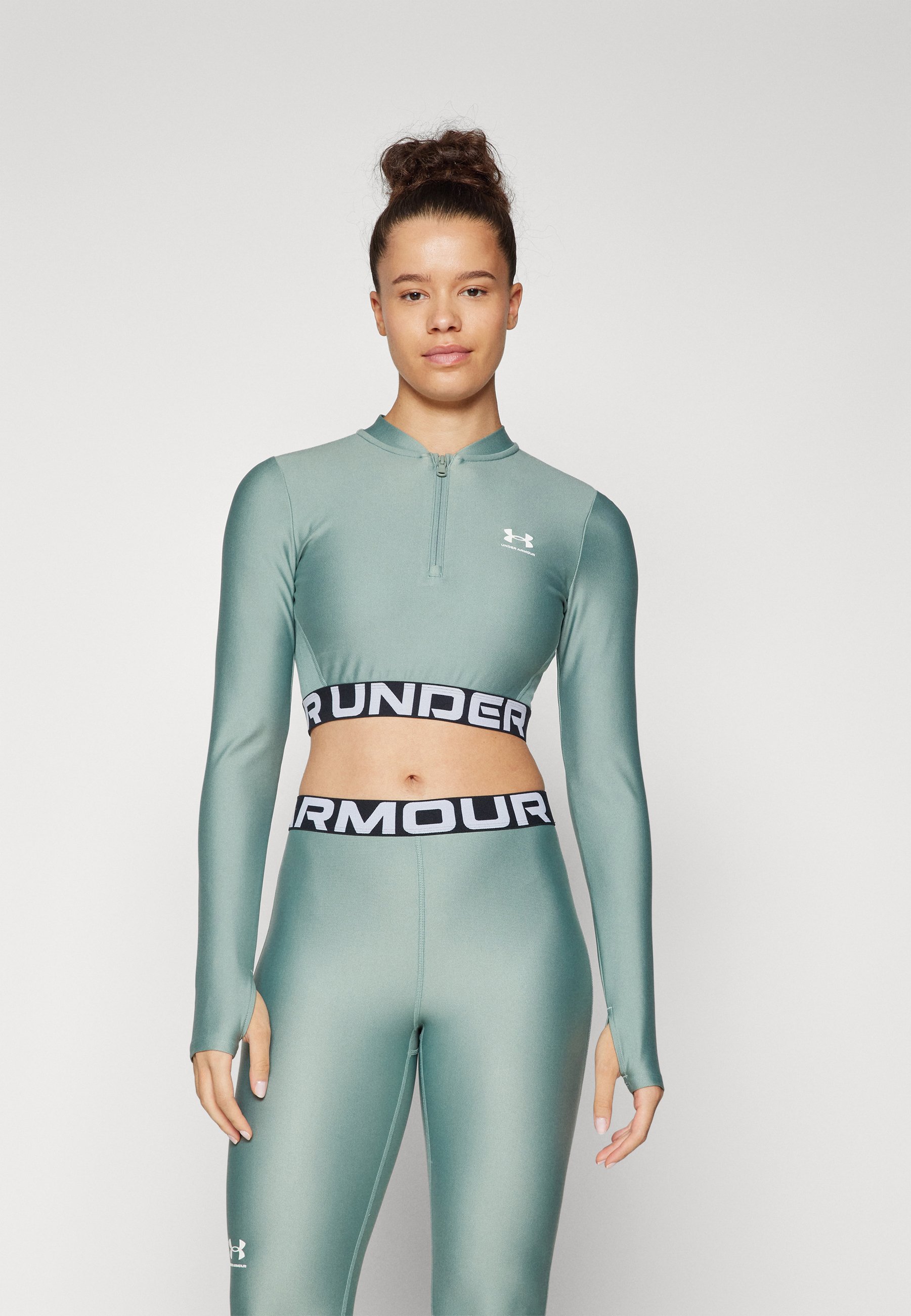Under Armour HEATGEAR 1/4 ZIP Long sleeved top silica green