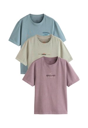 EMBROIDERY  - Nyomott mintás póló - green blue pink