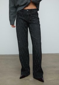 RHINESTONE - Jean droit - mottled light grey