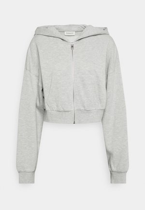 Mikina na zip - mottled light grey