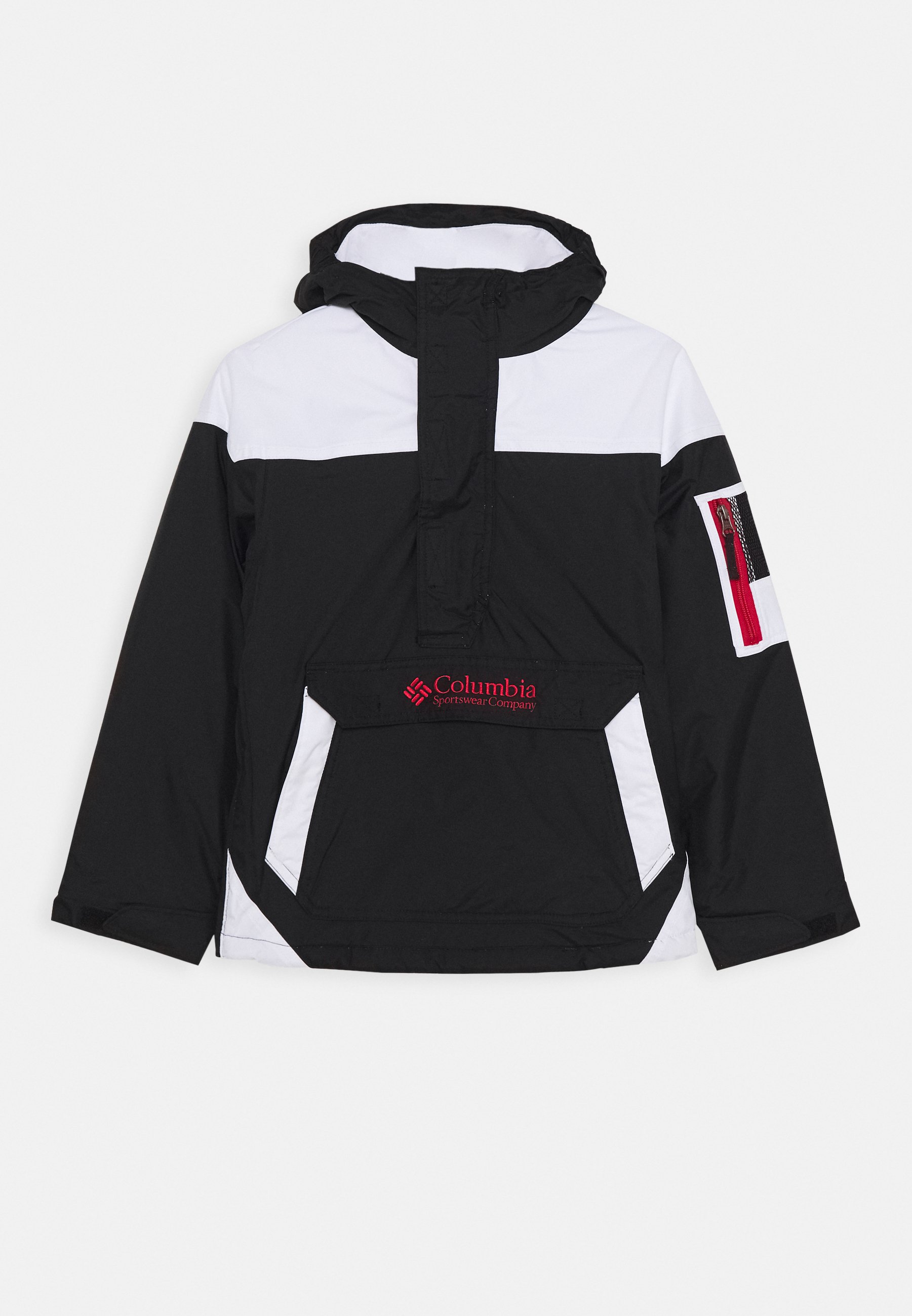 red black and white jacket