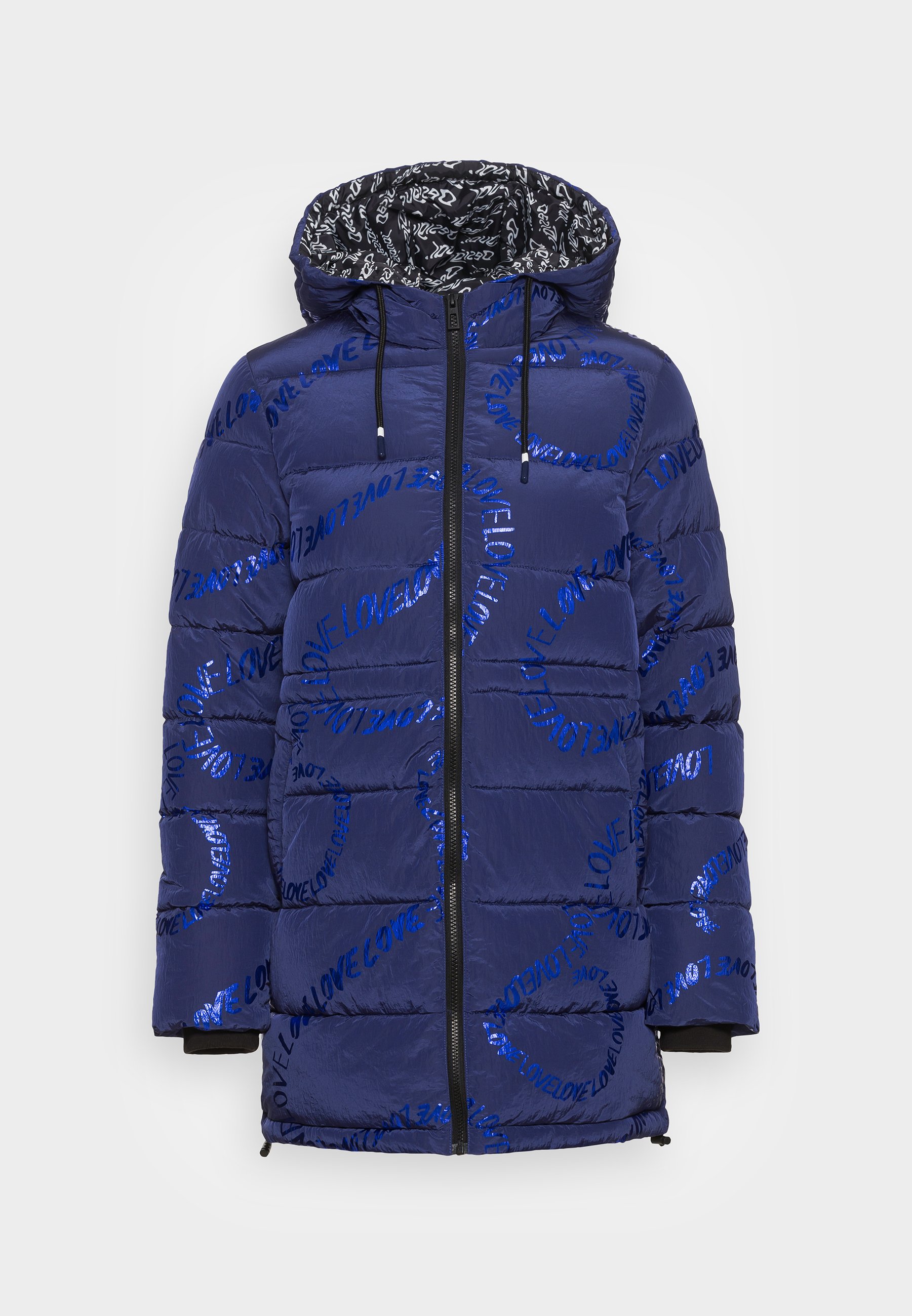 Desigual LONG WITH TEXT - Abrigo invierno - blue/azul - Zalando.es