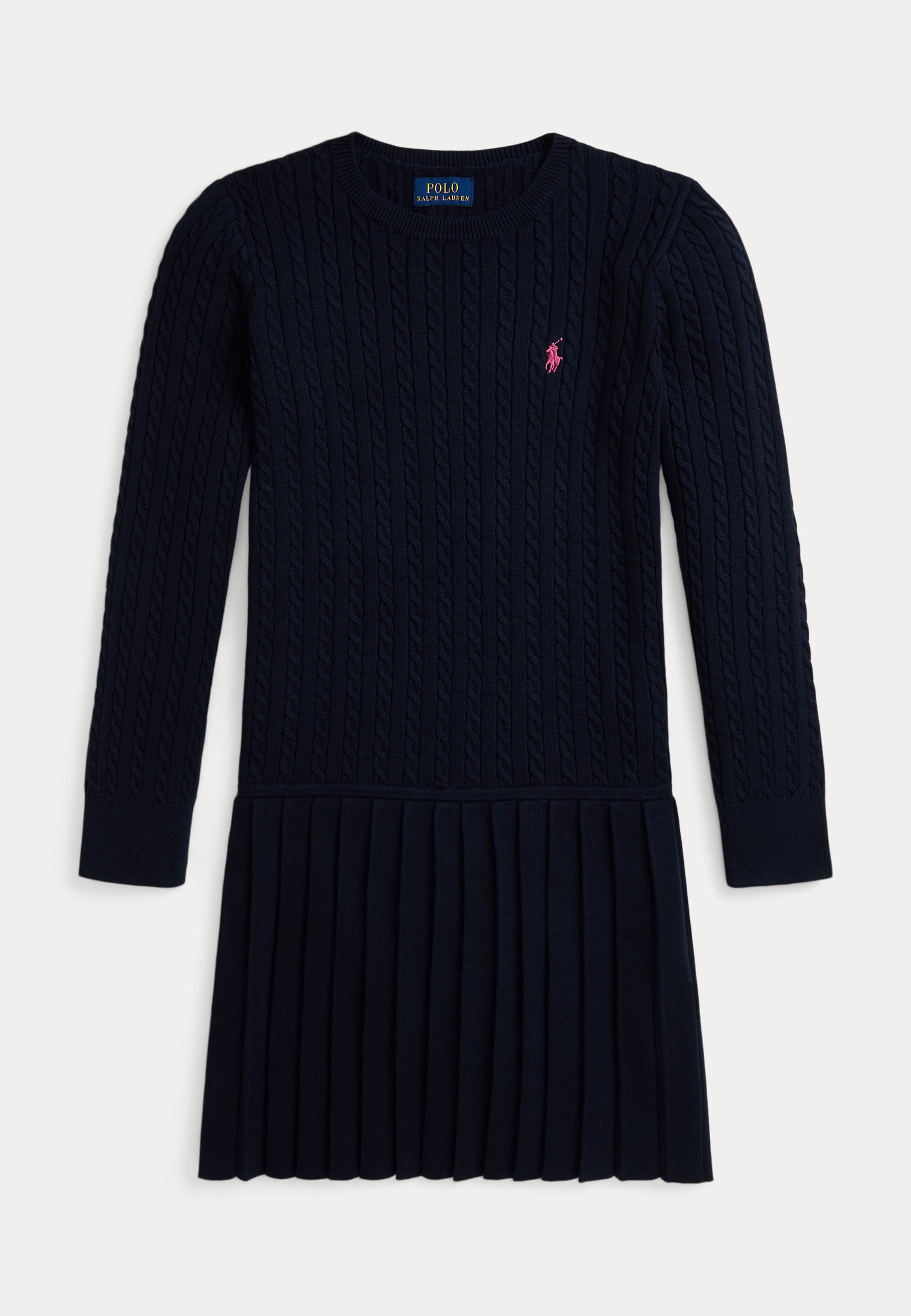Polo Ralph Lauren MINI CABLE PLEATED COTTON JUMPER DRESS Robe