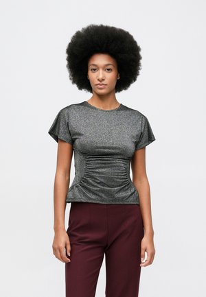 Majica kratkih rukava s printom - black/silver-coloured