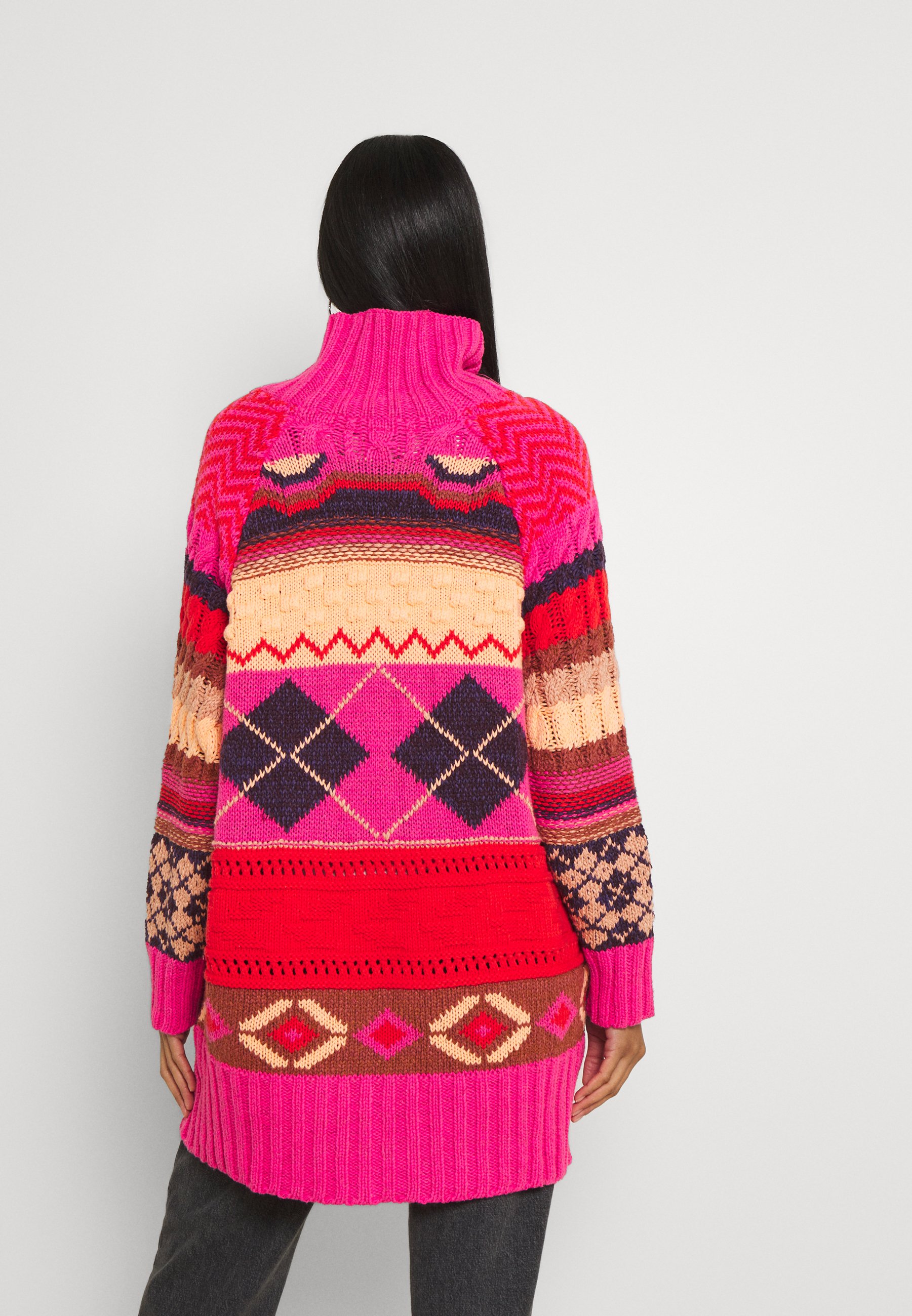 Free People ARGYLE SMILE CARDI 