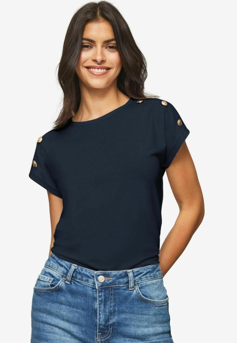 Lipsy ROUND NECK-REGULAR FIT - Tricou basic - mottled blue
