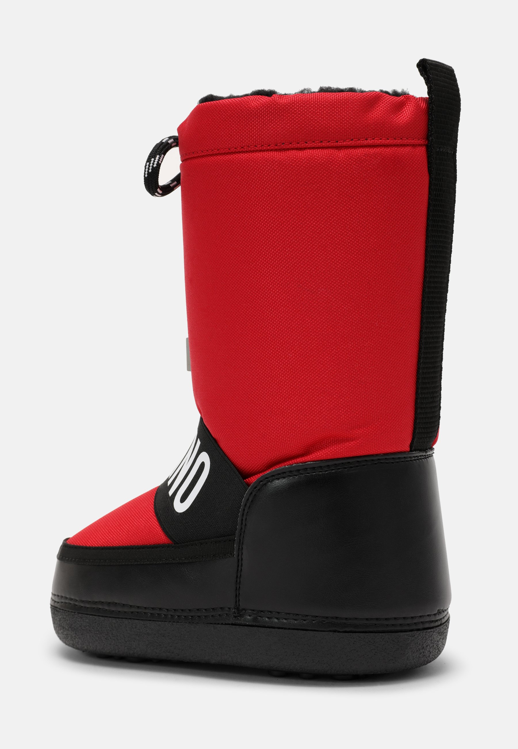 red winter boots