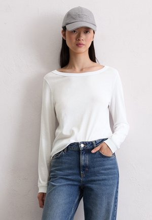 LONGSLEEVE REGULAR - Long sleeved top - white