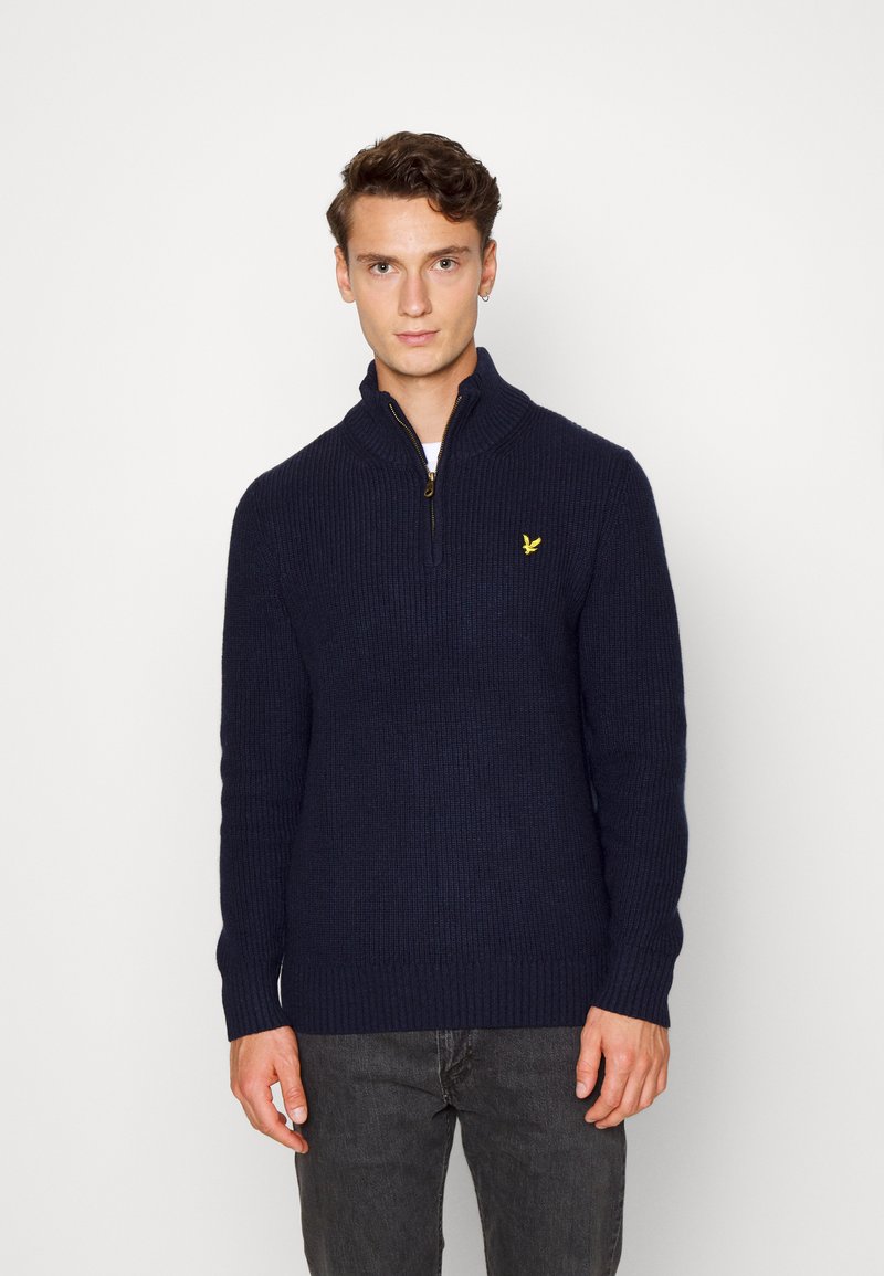 Lyle & Scott QUARTER ZIP - Strikkegenser - dark navy