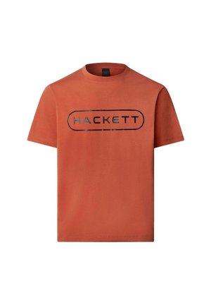Hackett London T-shirt print - burnt ochre orange