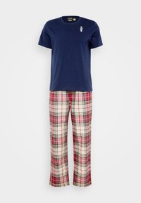 Unselected, navy/red