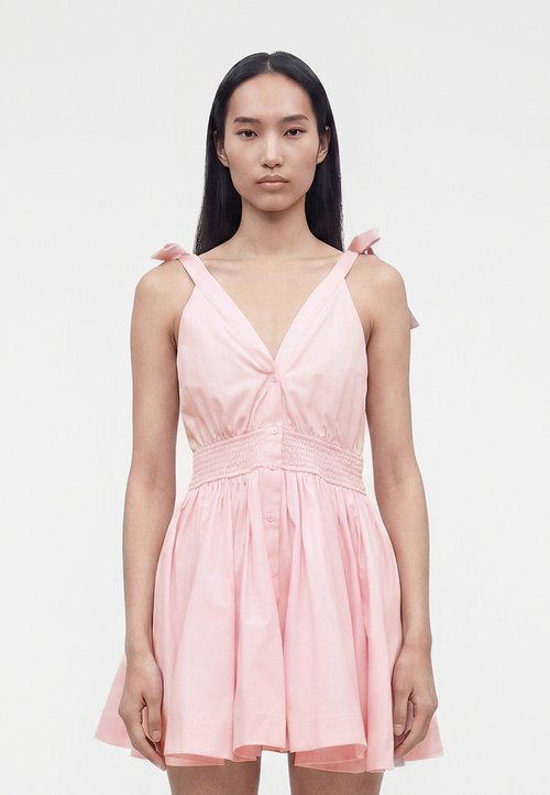 alice and olivia lace up sweetheart tiered dress Miriam Sweetheart Tiered Mini Dress
