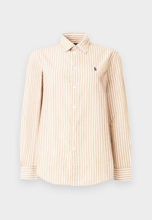 WOVEN SPORT SHIRT - Gombos blúz - classic camel/white