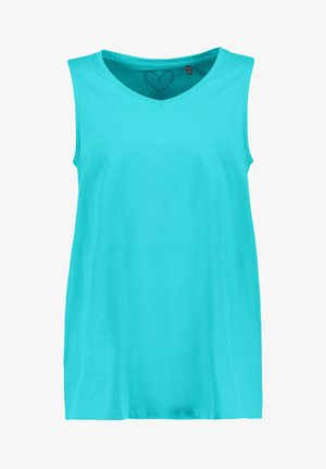 Ulla Popken, TOP, A-LINIE, V-AUSSCHNITT, ÄRMELLOS - Top - turquoise