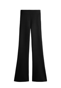 NEOPRENE-EFFECT RISE FLARE  - Trousers - black