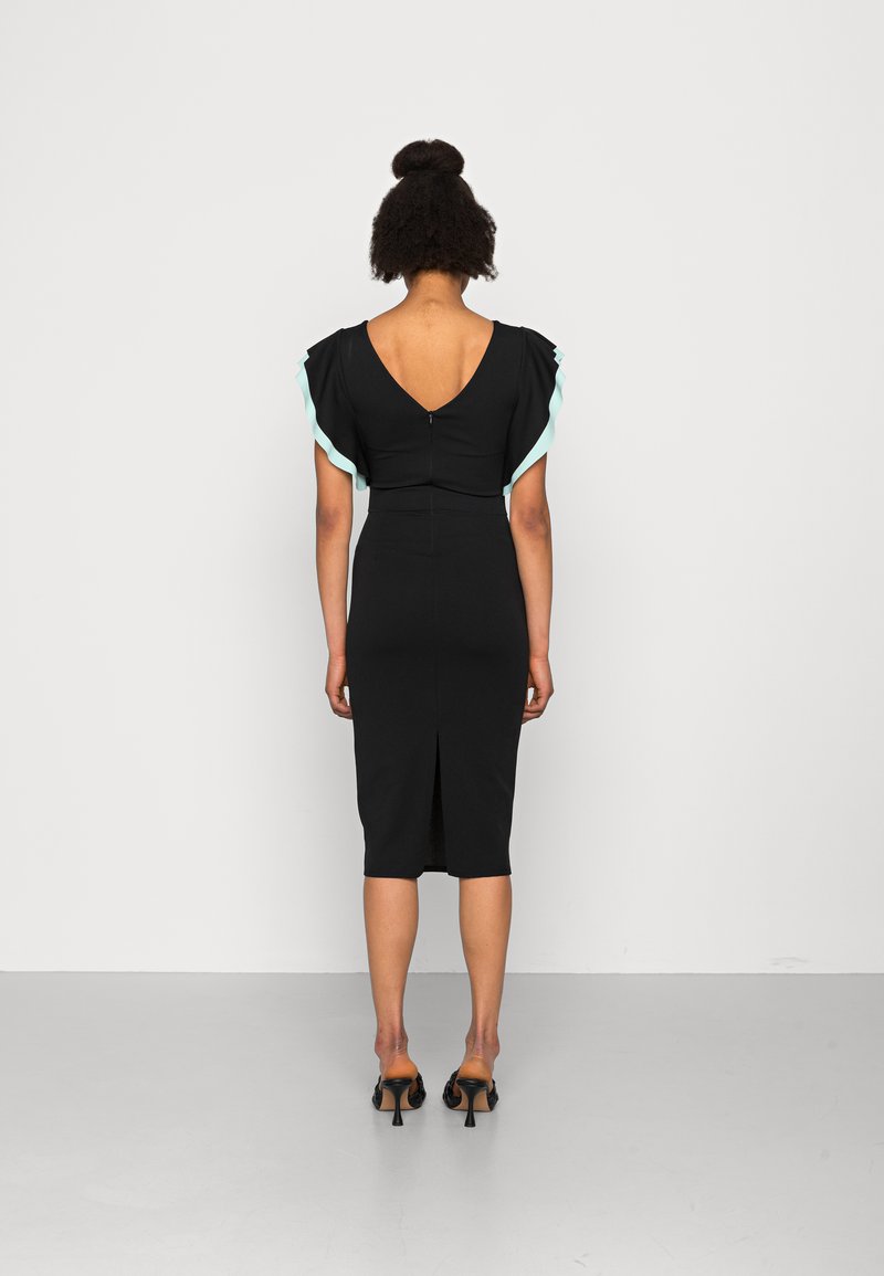 Damen Freizeitkleider | WAL G. KELLY RUFFLE SLEEVE MIDI DRESS Cocktailkleid/festliches Kleid black/mint/schwarz - PJ72391 Damen Freizeitkleider | WAL G. KELLY RUFFLE SLEEVE MIDI DRESS Cocktailkleid/festliches Kleid black/mint/schwarz - PJ72391