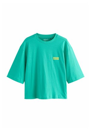 Next, REGULAR FIT - RELAXED BOXY ELBOW LENGTH CREW NECK T-SHIRT . - T-shirts print - teal blue graphic