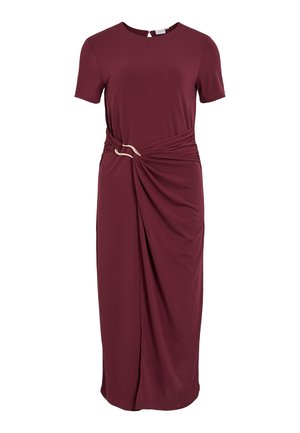 VILA, VIJUSTINE O NECK - Φόρεμα από ζέρσεϊ - tawny port