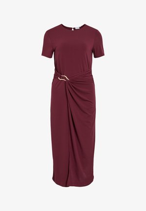 VILA, VIJUSTINE O NECK - Φόρεμα από ζέρσεϊ - tawny port