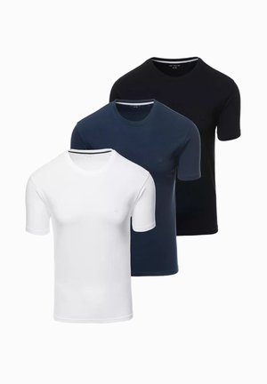 3 PACK - T-shirt basic - white navy black