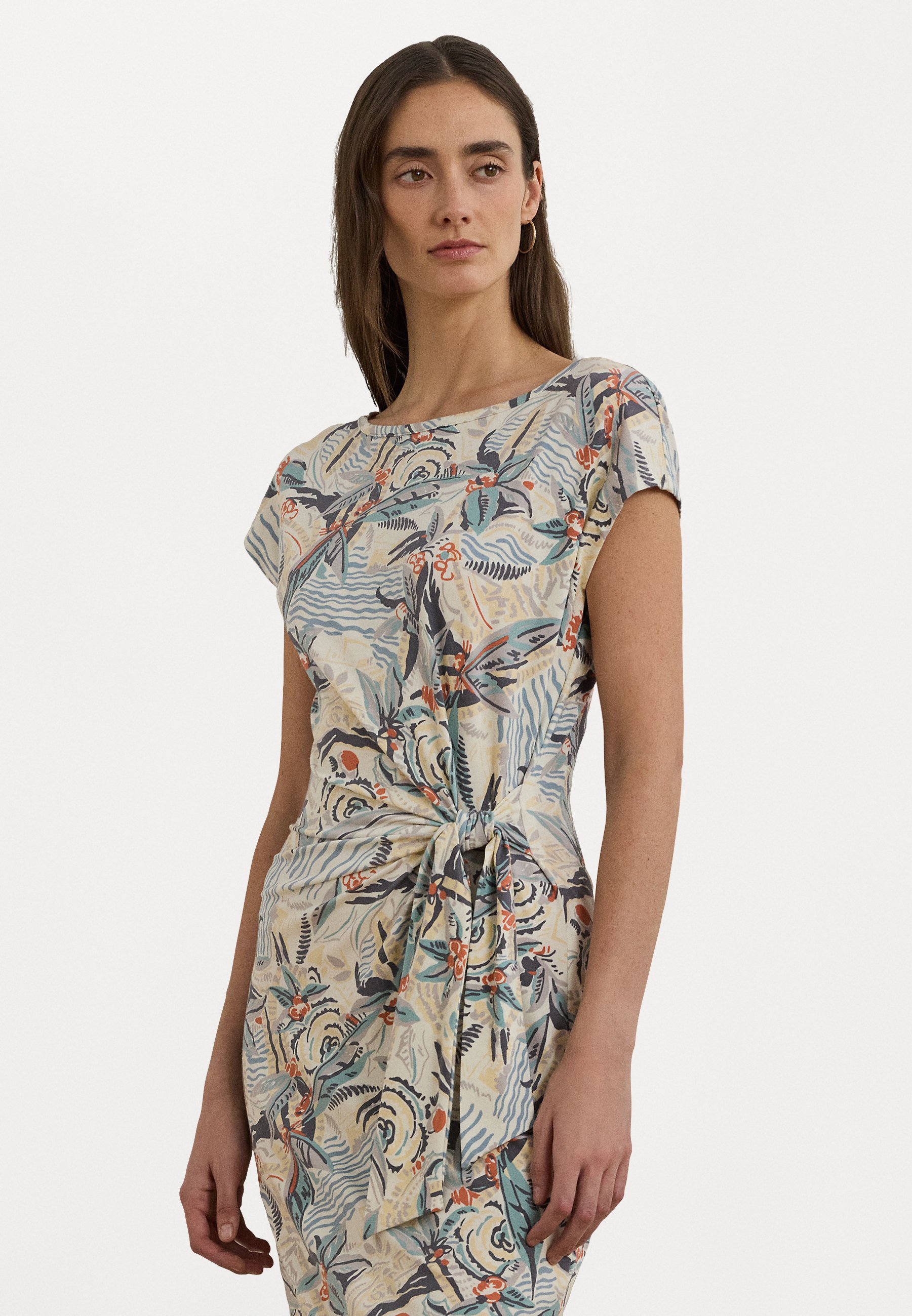 ワンピース LAUREN RALPH LAUREN FRATILLIO SHORT SLEEVE DAY DRESS (53341) Women's Lauren Ralph Lauren Fratillio-Short Sleeve-Day Dress