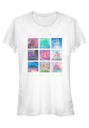 DISNEY PRINCESSES CASTLES IN MOVIES - Print T-shirt - white