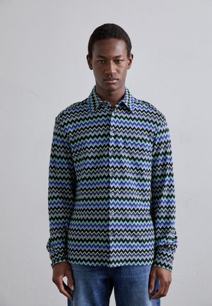 LONG SLEEVE SHIRT - Camisa - black/blue