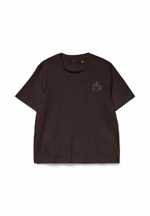 Vero Moda, VMSARA METTE SS TOP BOX JRS NOOS - T-shirt imprimé - chocolate torte
