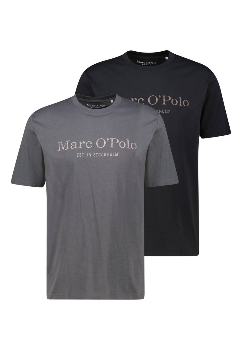 Marc O'Polo - BIG LOGO 2 PACK - Print T-shirt - black grey, Enlarge