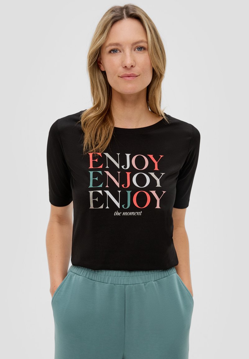 s.Oliver STRETCH - T-Shirt print - schwarz